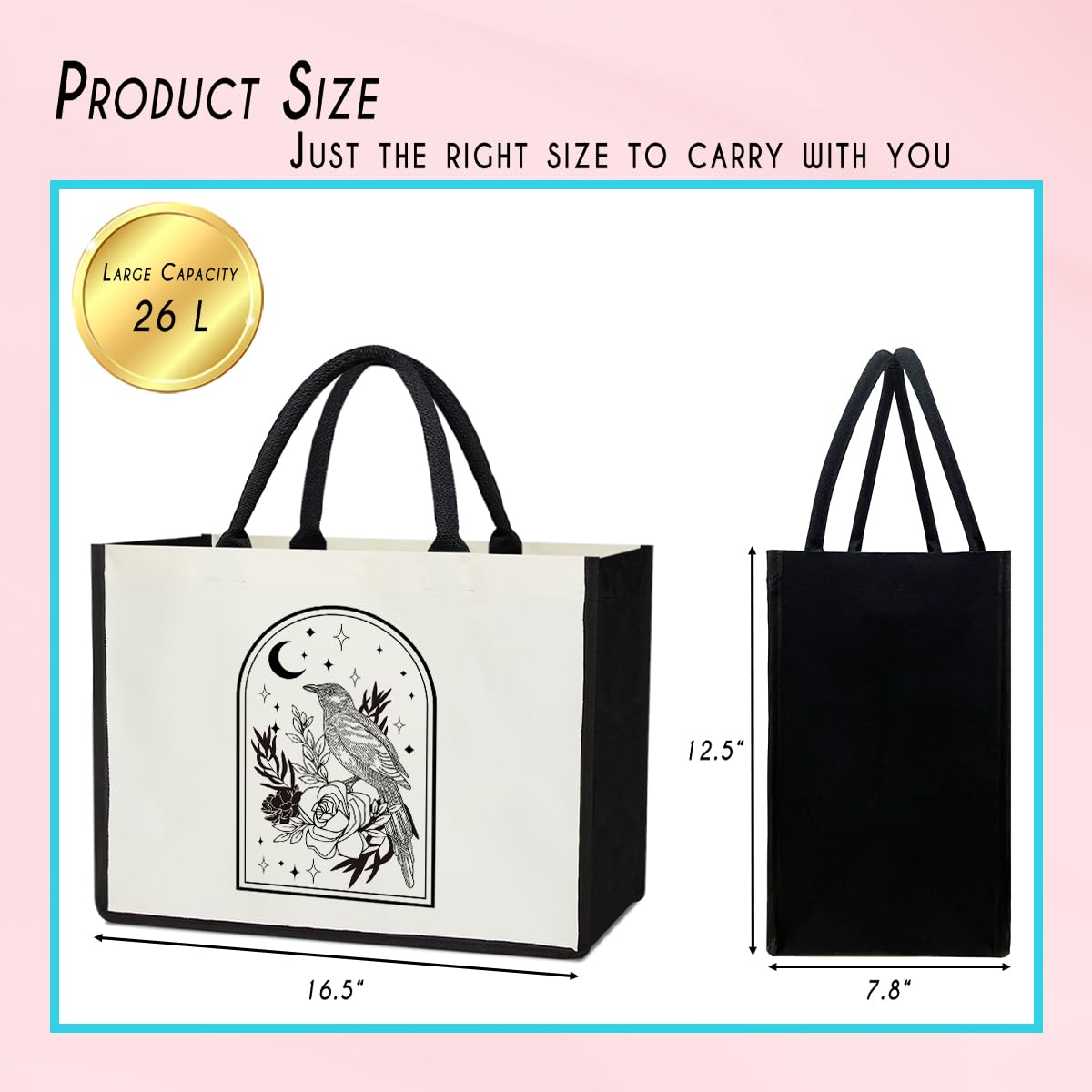 Canvas Tote Bag Beach Tote Bag Aesthetic Tote Bag Cute Tote Bag Big Tote Bag Inspirational Gifts For Women Friends