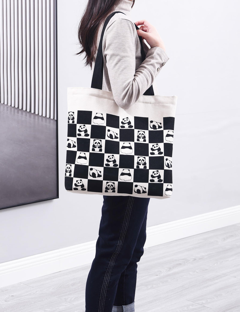 Tote Bag Aesthetic Canvas Handbags with Zipper for Women Travel Shoulder Bags Purses with compartments