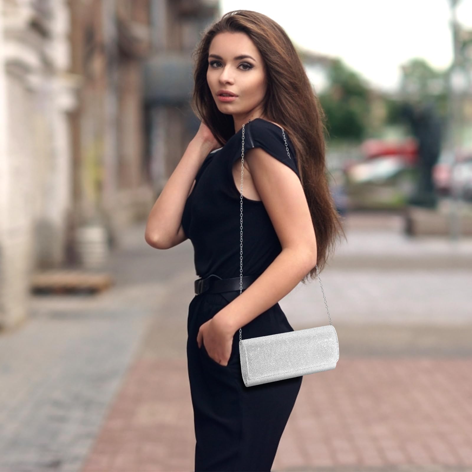 lovyoCoCo Evening Bag Clutch Purses for Women Ladies Sparkling Party Handbag Wedding Bag