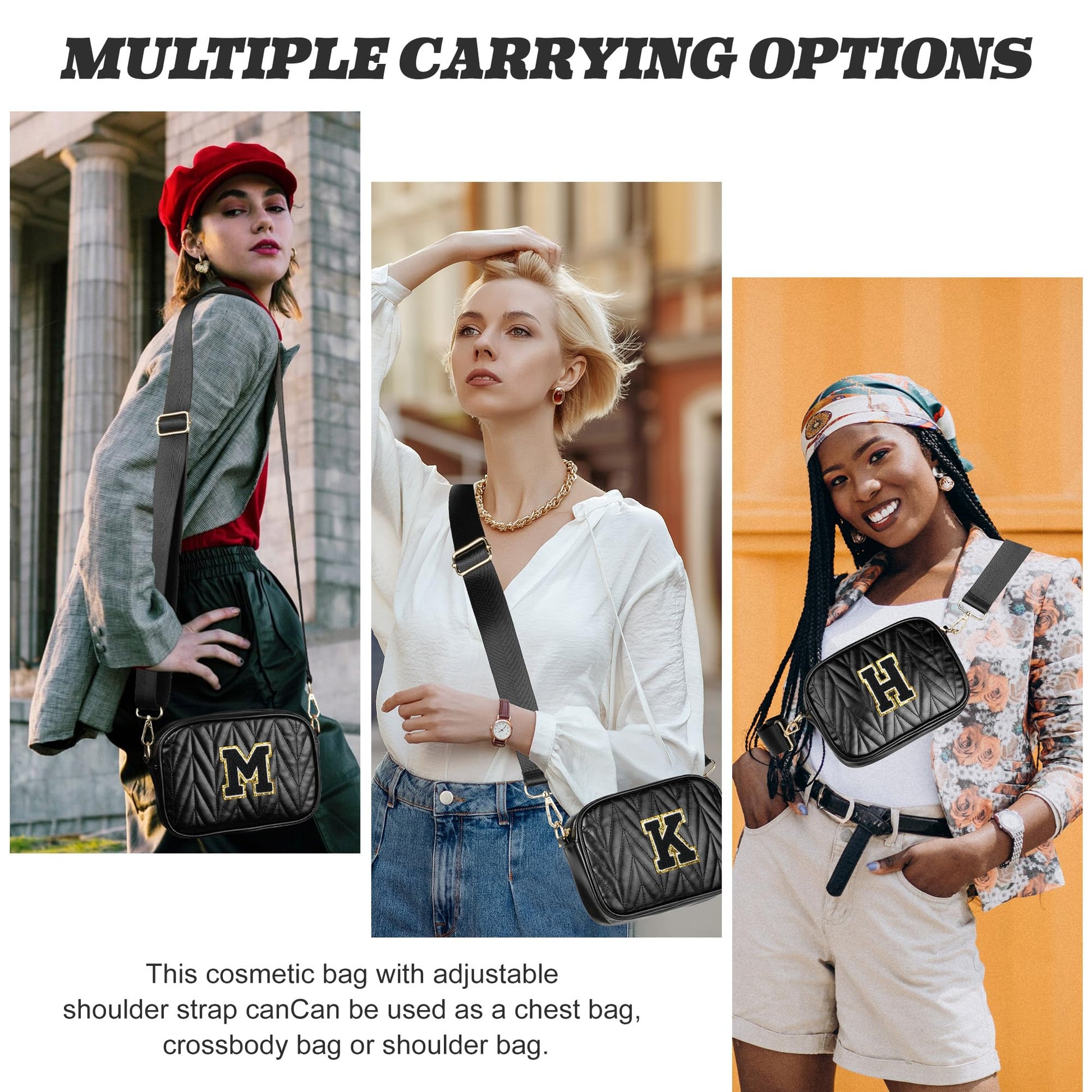 TOPEAST Small Leather Crossbody Bags for Women - Travel Essentials, Christmas Birthday Gifts Quilted Purses Shoulder Handbag