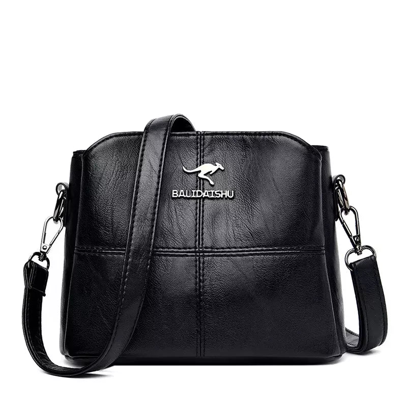 3 Layers Women Tote Bag High Quality Leather Handbags Leisure Shoulder Bag New