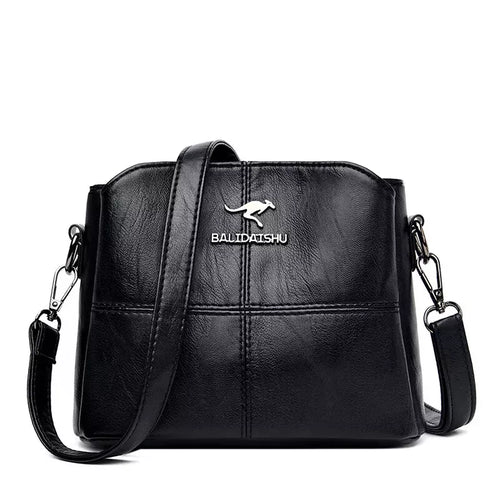 3 Layers Women Tote Bag High Quality Leather Handbags Leisure Shoulder Bag New