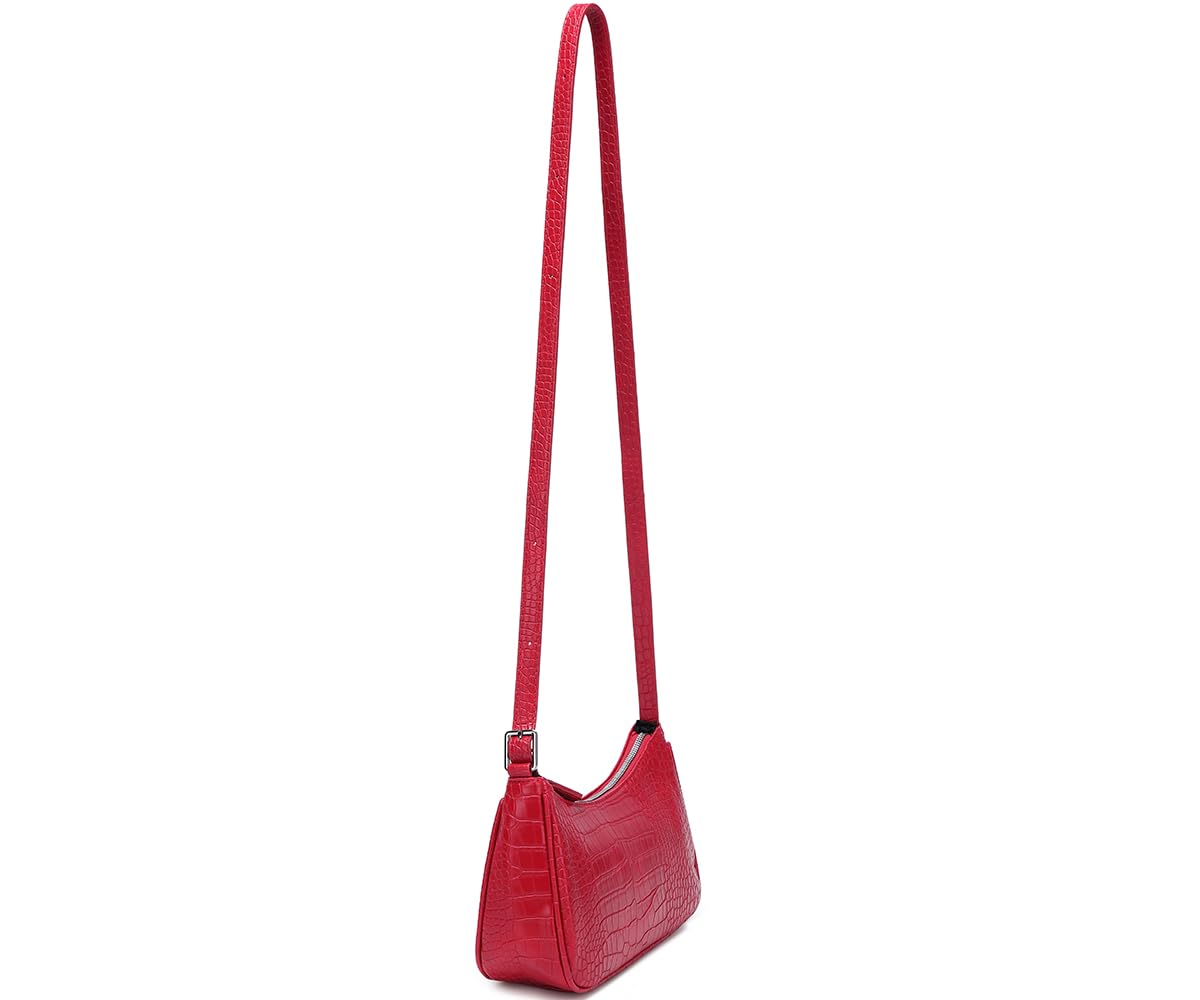 Small Purse for Women, Adjustable Shoulder Bags Crocodile Pattern Clutch Purse with Zipper Closure Retro
