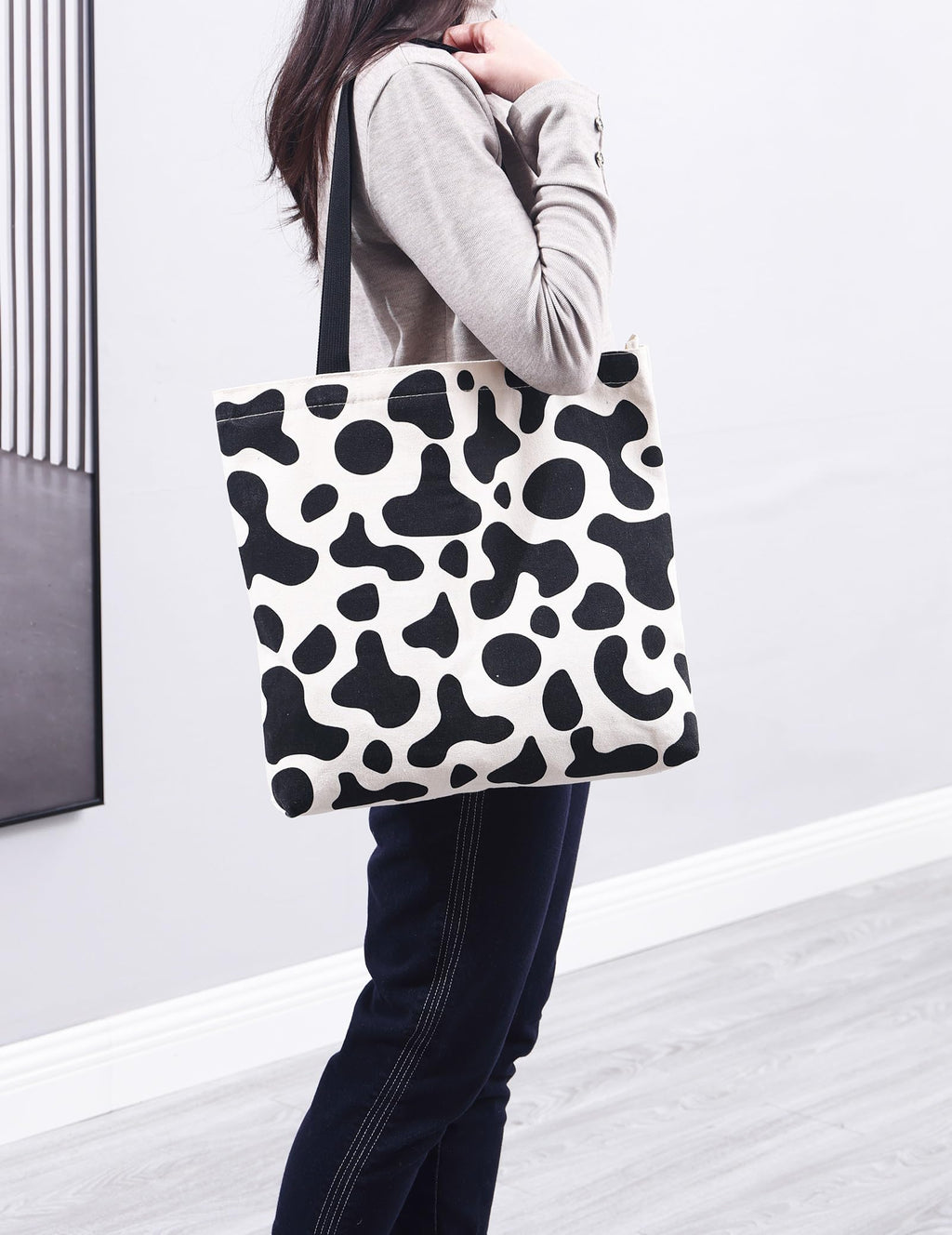 Tote Bag Aesthetic Canvas Handbags with Zipper for Women Travel Shoulder Bags Purses with compartments