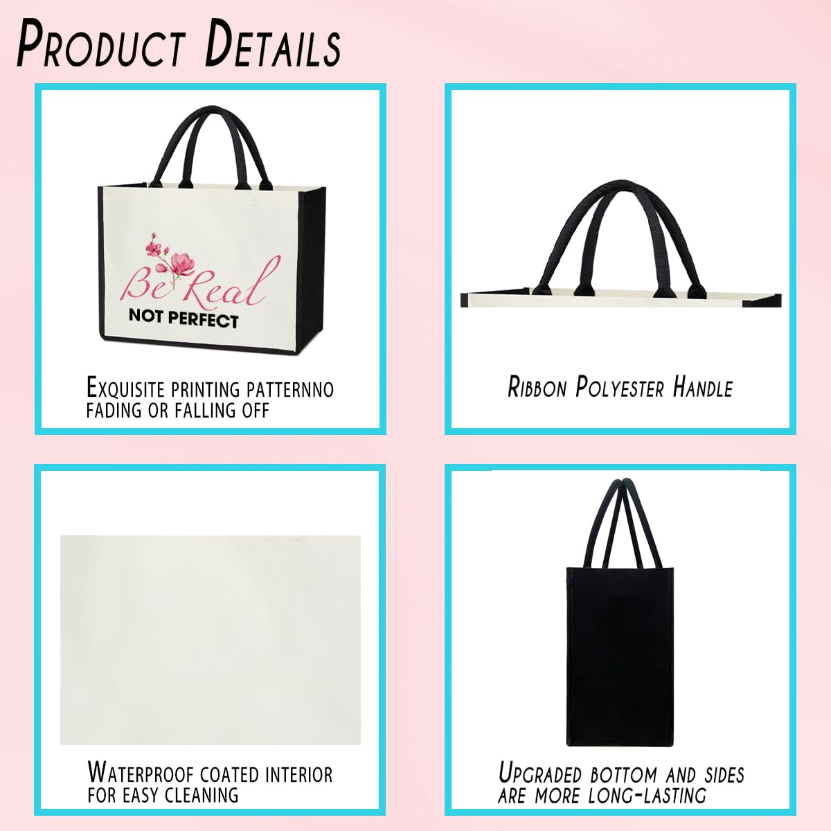 Canvas Tote Bag Beach Tote Bag Aesthetic Tote Bag Cute Tote Bag Big Tote Bag Inspirational Gifts For Women Friends
