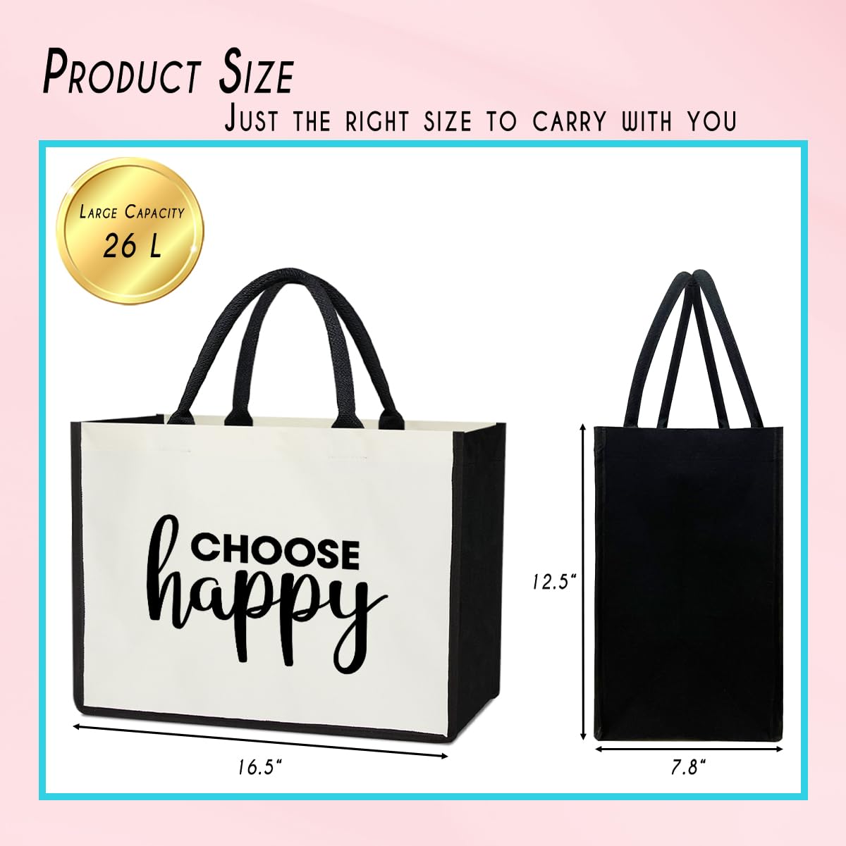 Canvas Tote Bag Beach Tote Bag Aesthetic Tote Bag Cute Tote Bag Big Tote Bag Inspirational Gifts For Women Friends