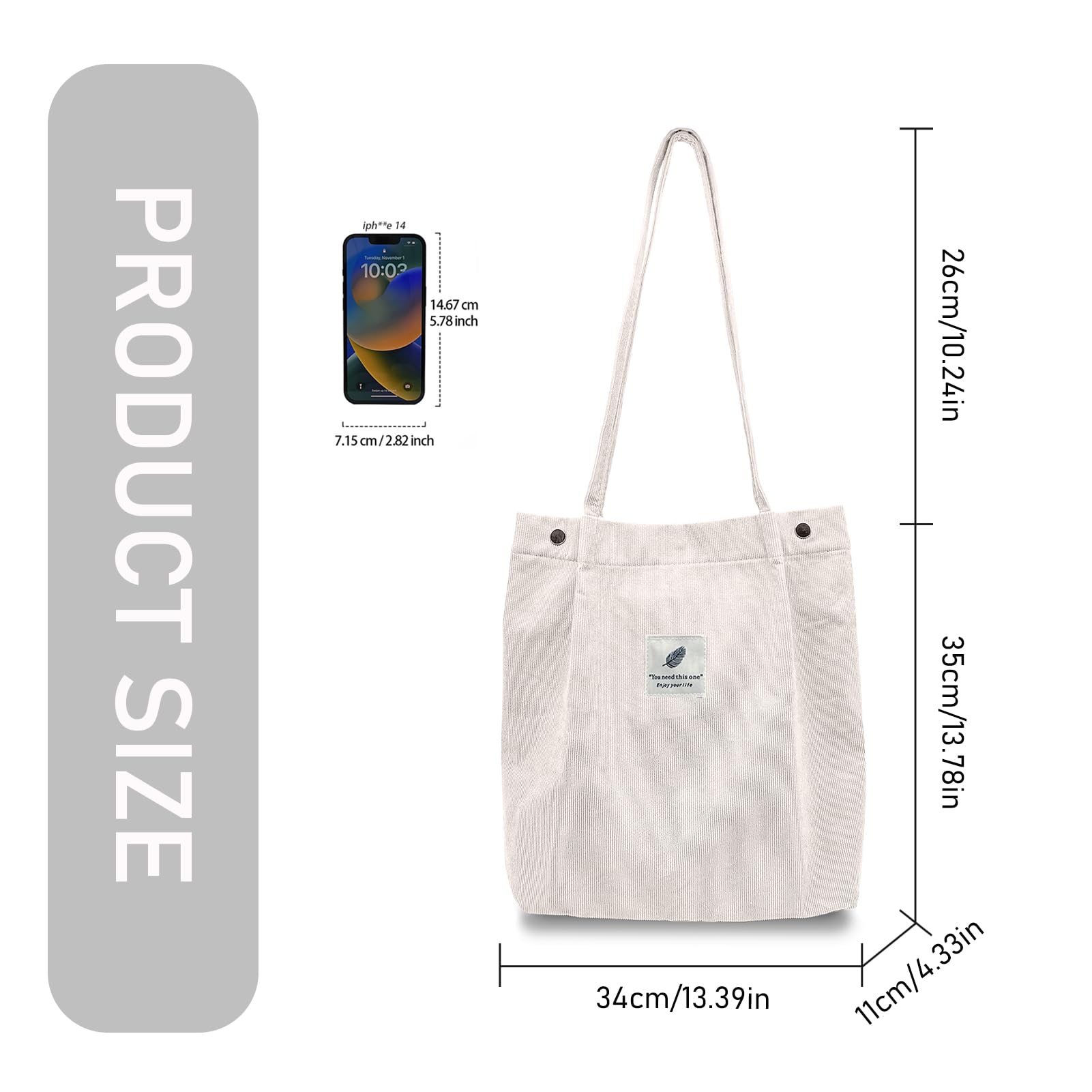 TELLUMO Fashion Corduroy Tote Bag Cow Print Bag Purses for Women Teen Girls with Inner Pocket