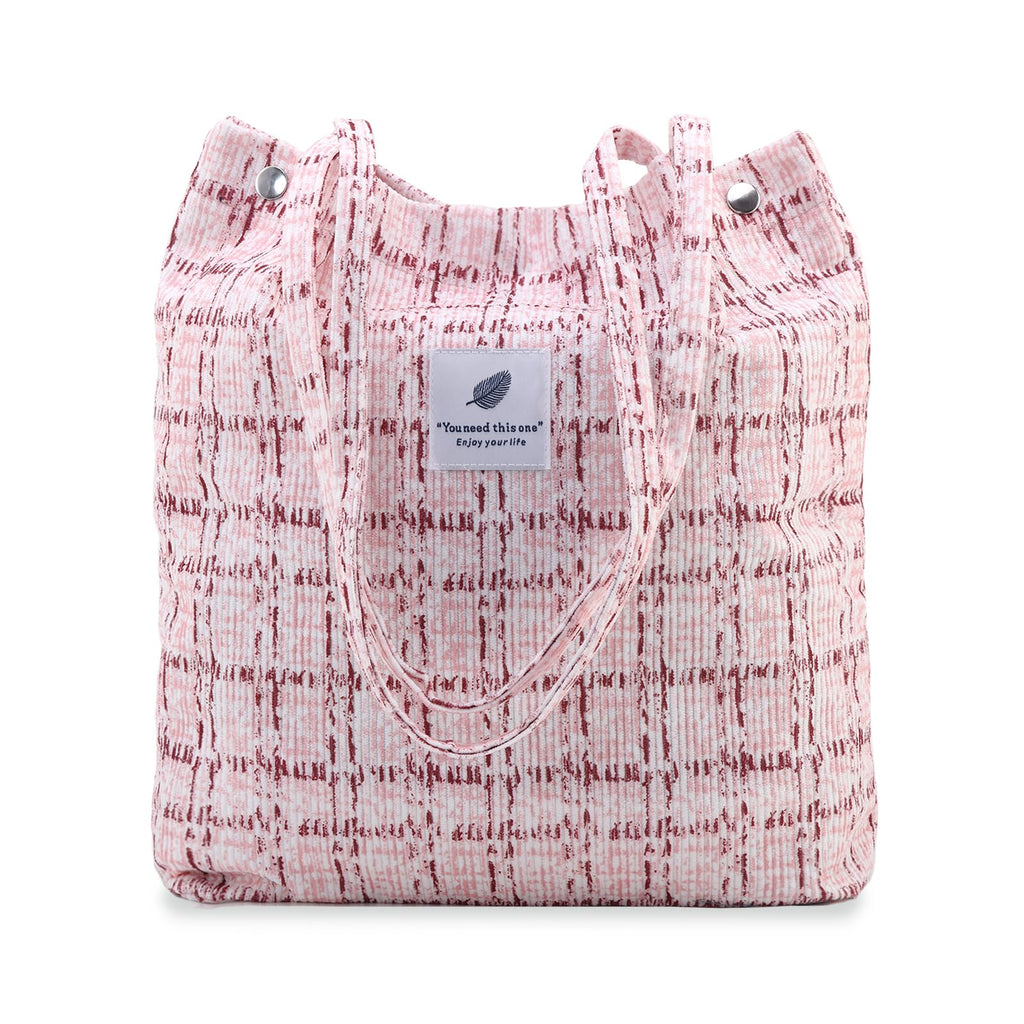 TELLUMO Fashion Corduroy Tote Bag Cow Print Bag Purses for Women Teen Girls with Inner Pocket