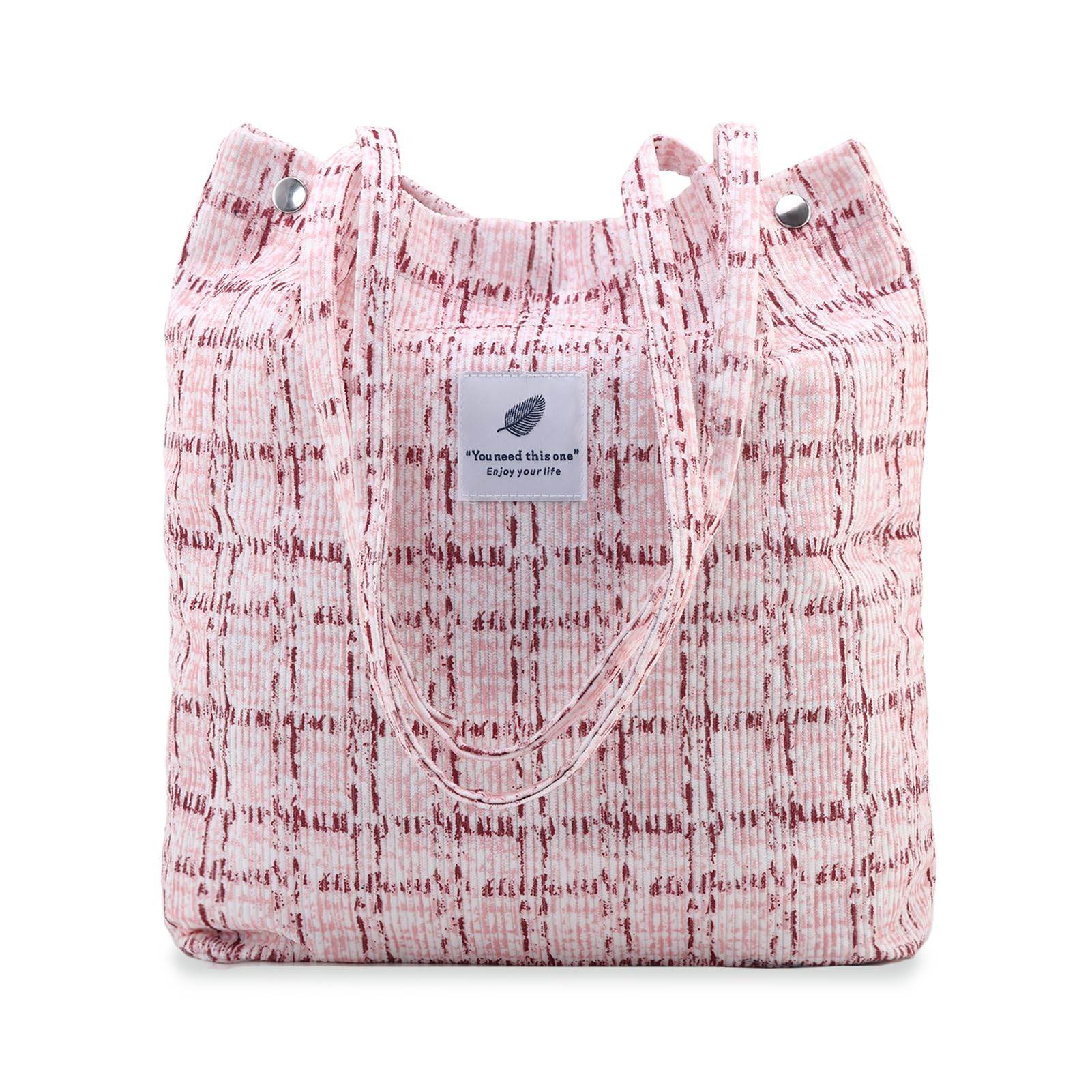 TELLUMO Fashion Corduroy Tote Bag Cow Print Bag Purses for Women Teen Girls with Inner Pocket