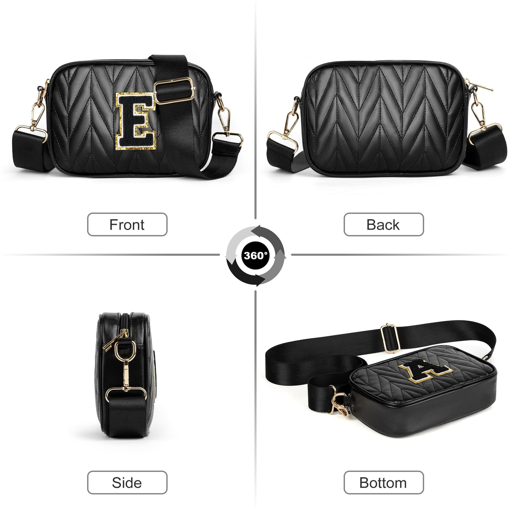 TOPEAST Small Leather Crossbody Bags for Women - Travel Essentials, Christmas Birthday Gifts Quilted Purses Shoulder Handbag