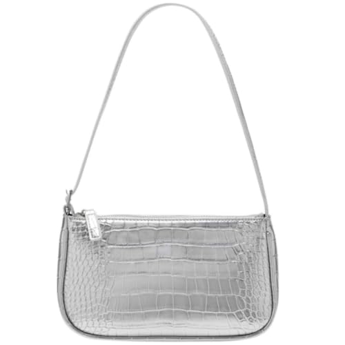 Small Purse for Women, Adjustable Shoulder Bags Crocodile Pattern Clutch Purse with Zipper Closure Retro