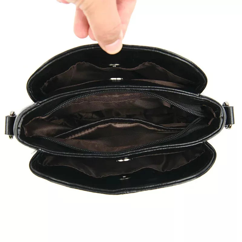 3 Layers Women Tote Bag High Quality Leather Handbags Leisure Shoulder Bag New