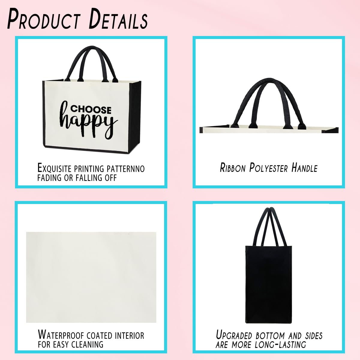 Canvas Tote Bag Beach Tote Bag Aesthetic Tote Bag Cute Tote Bag Big Tote Bag Inspirational Gifts For Women Friends