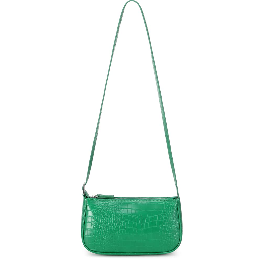 Small Purse for Women, Adjustable Shoulder Bags Crocodile Pattern Clutch Purse with Zipper Closure Retro