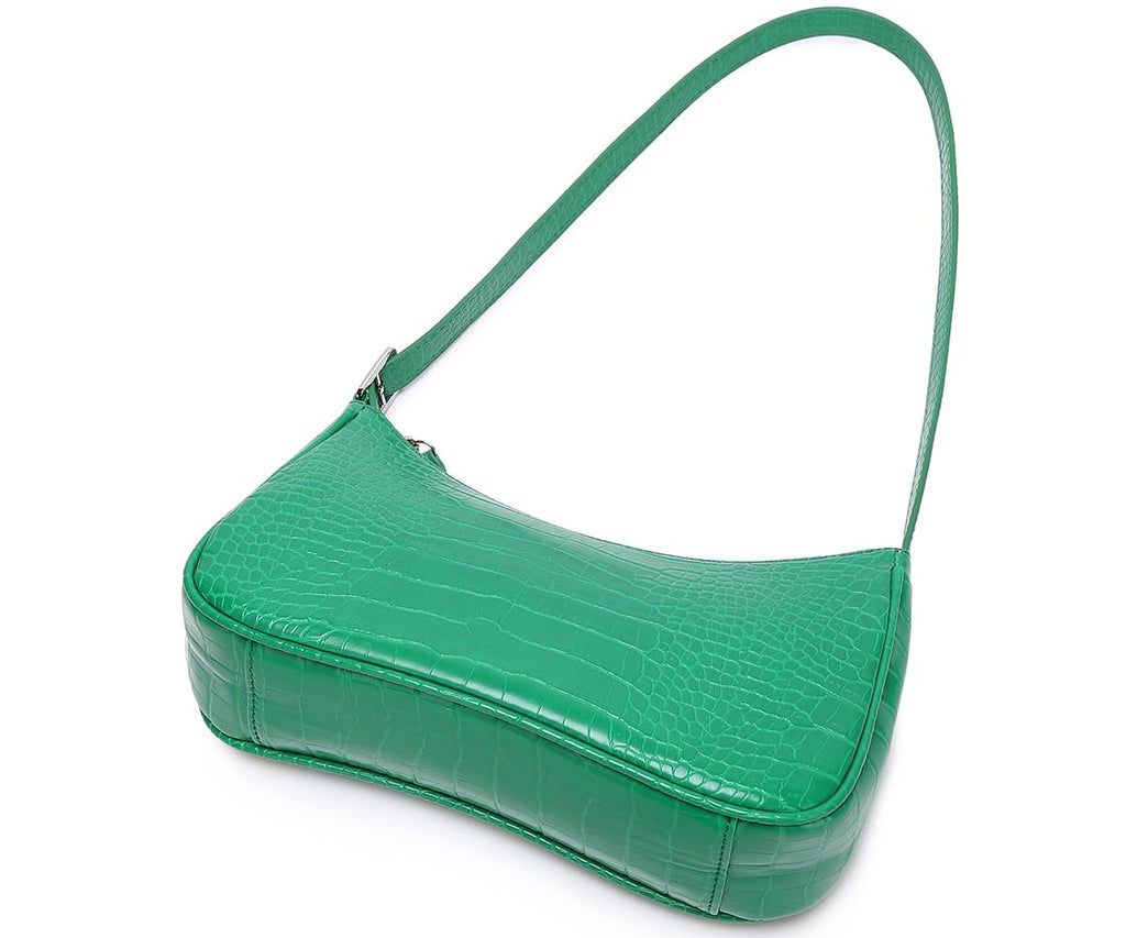 Small Purse for Women, Adjustable Shoulder Bags Crocodile Pattern Clutch Purse with Zipper Closure Retro