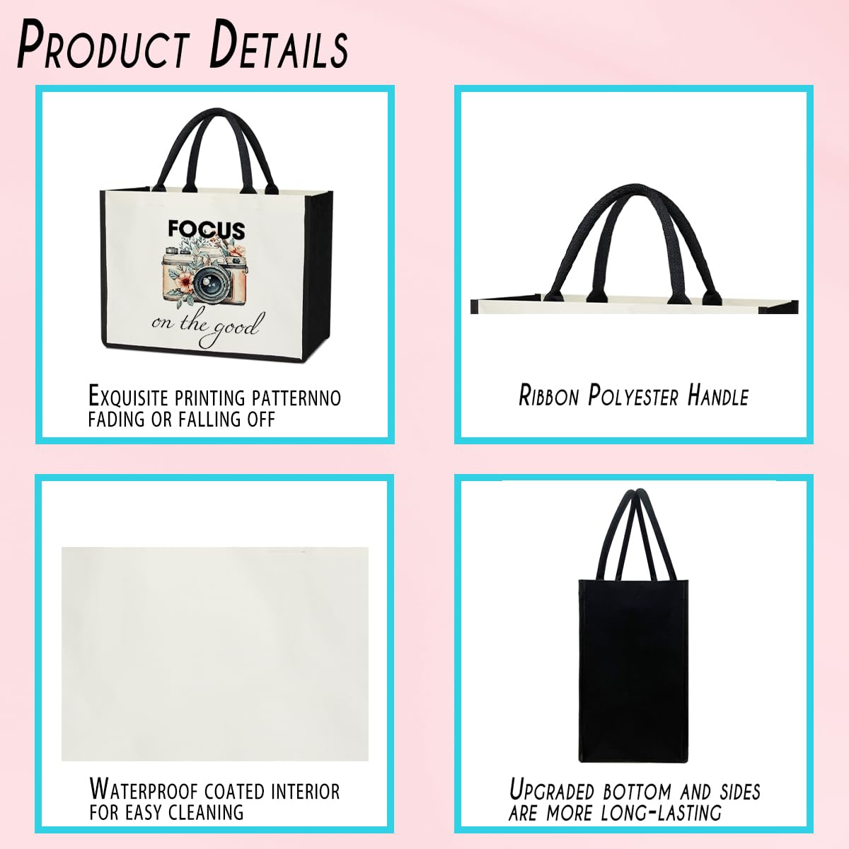 Canvas Tote Bag Beach Tote Bag Aesthetic Tote Bag Cute Tote Bag Big Tote Bag Inspirational Gifts For Women Friends