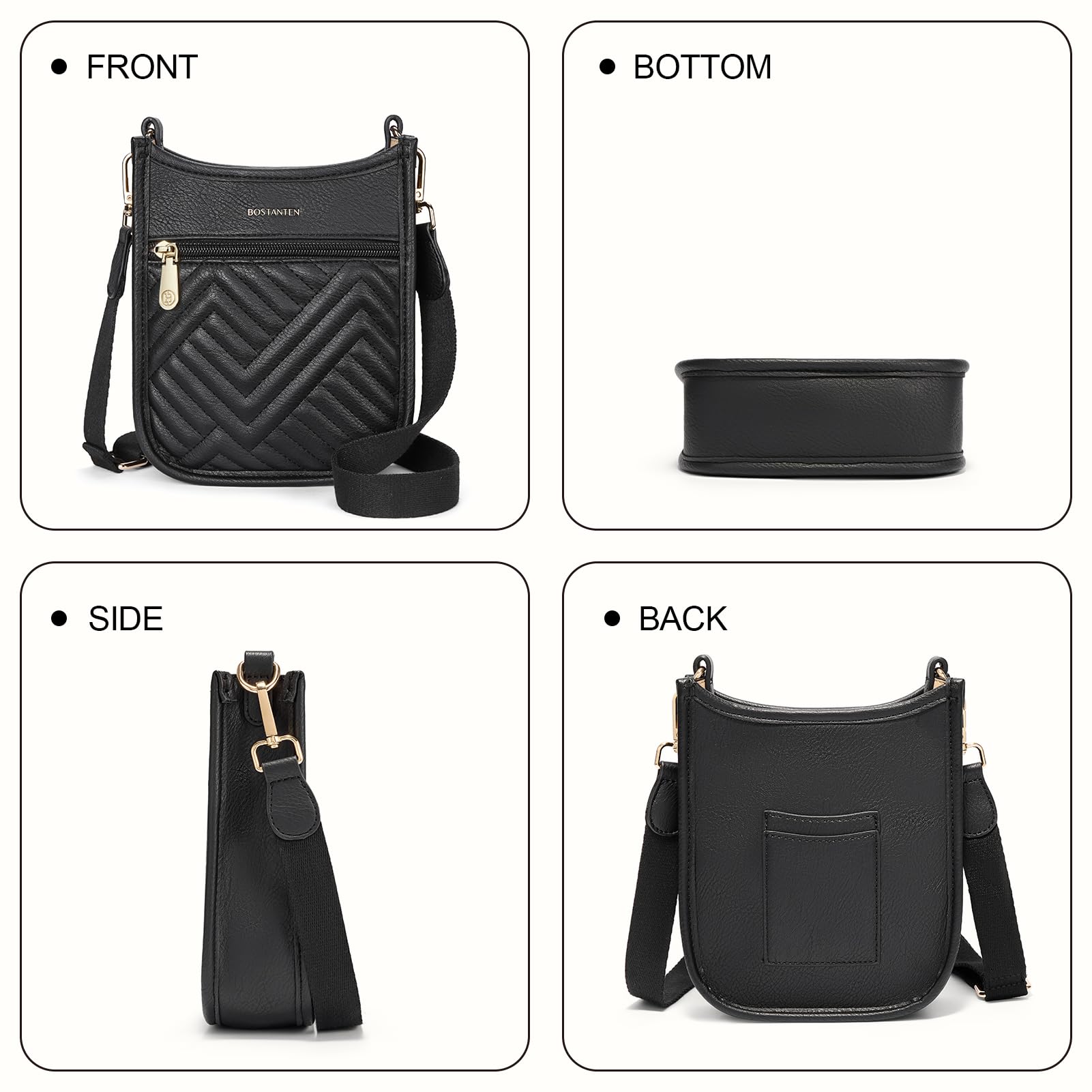 BOSTANTEN Small Crossbody Purse for Women Mini Tote Bag Top Handle Shoulder Bag Compact Handbags with Adjustable Strap