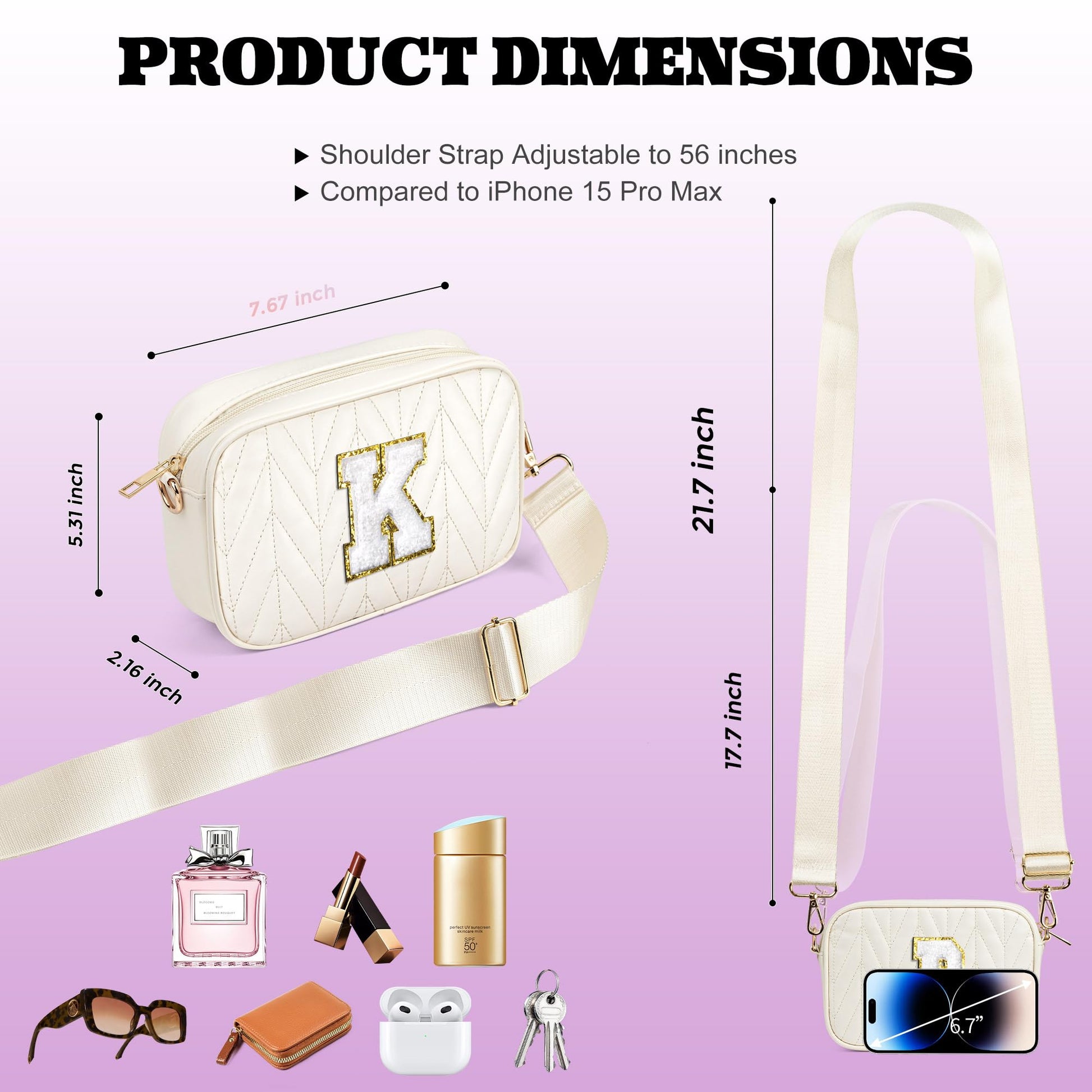 TOPEAST Small Leather Crossbody Bags for Women - Travel Essentials, Christmas Birthday Gifts Quilted Purses Shoulder Handbag