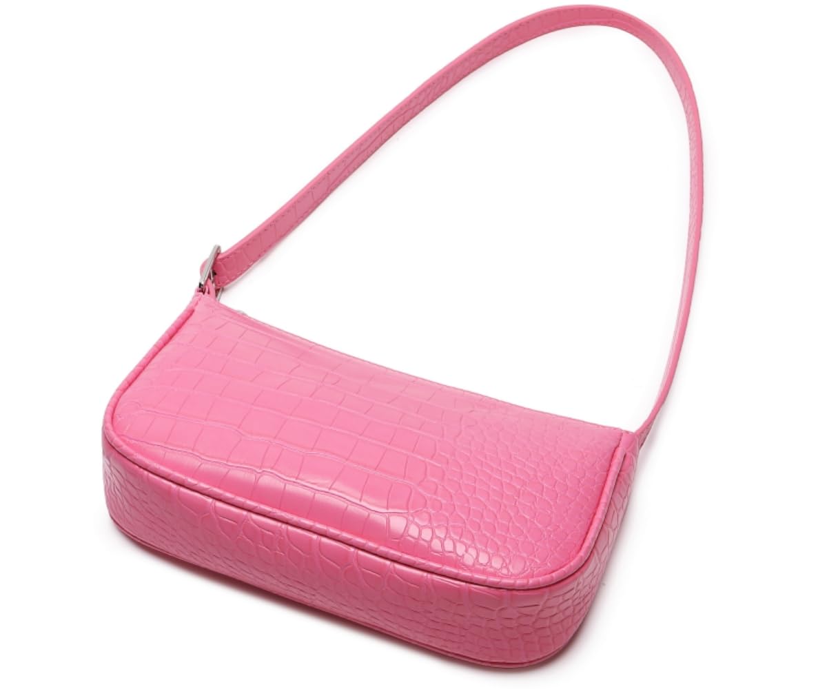 Small Purse for Women, Adjustable Shoulder Bags Crocodile Pattern Clutch Purse with Zipper Closure Retro