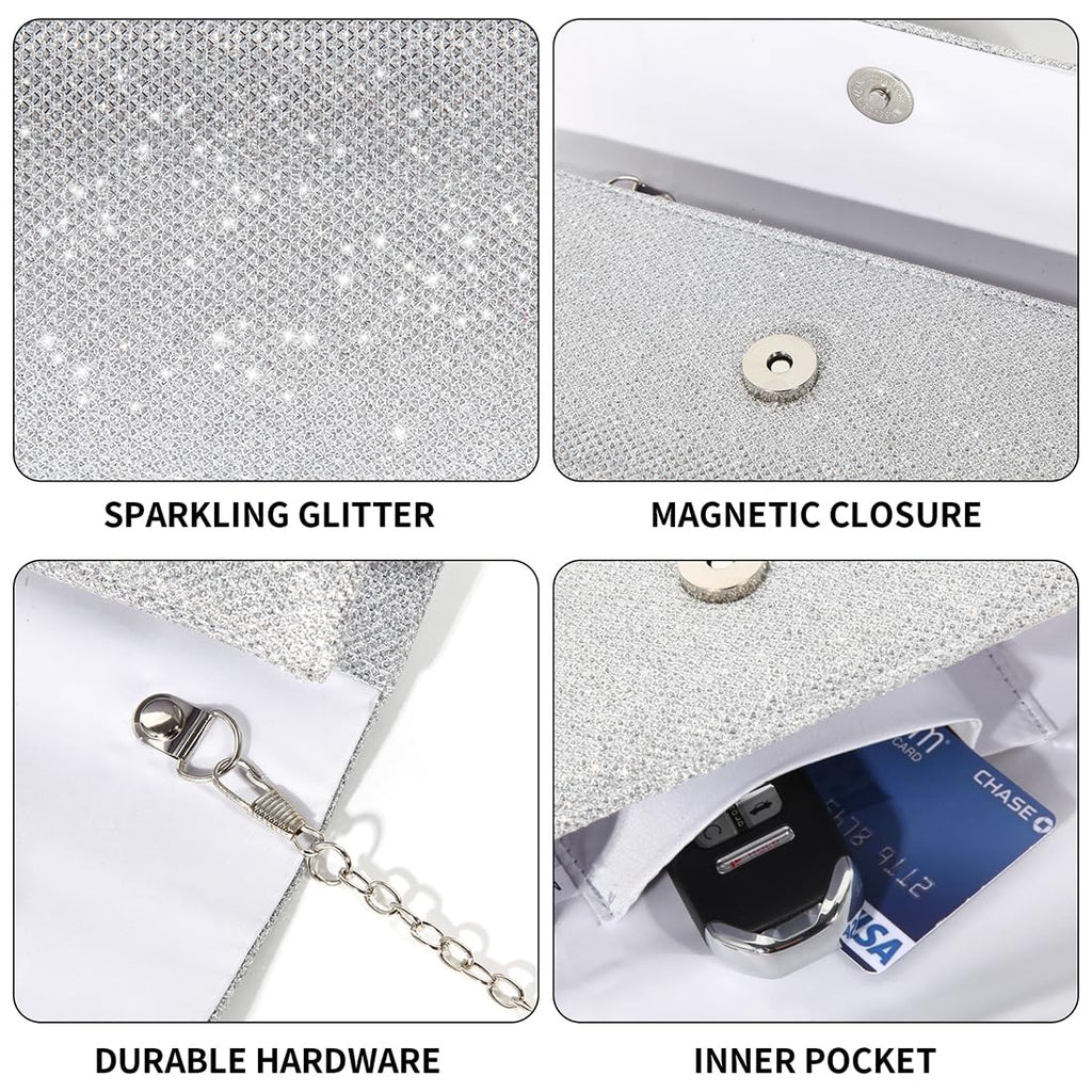 lovyoCoCo Evening Bag Clutch Purses for Women Ladies Sparkling Party Handbag Wedding Bag
