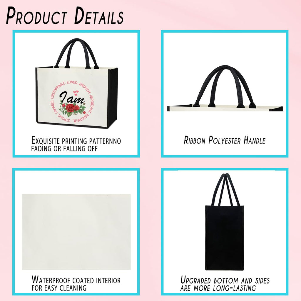 Canvas Tote Bag Beach Tote Bag Aesthetic Tote Bag Cute Tote Bag Big Tote Bag Inspirational Gifts For Women Friends