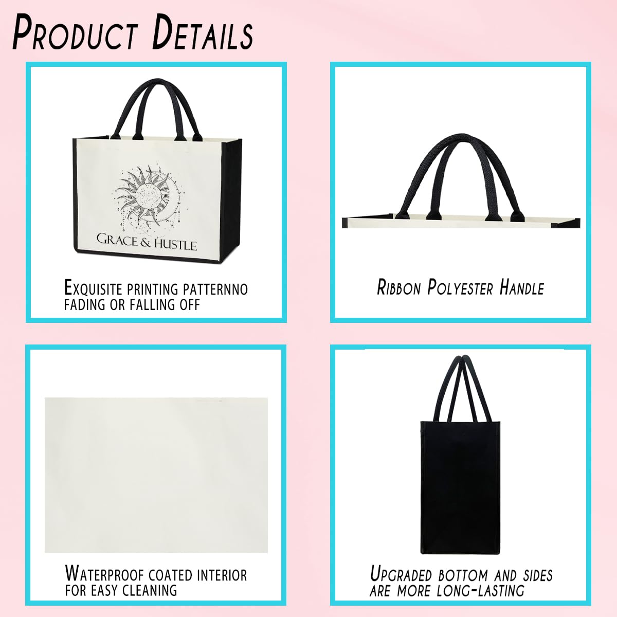 Canvas Tote Bag Beach Tote Bag Aesthetic Tote Bag Cute Tote Bag Big Tote Bag Inspirational Gifts For Women Friends