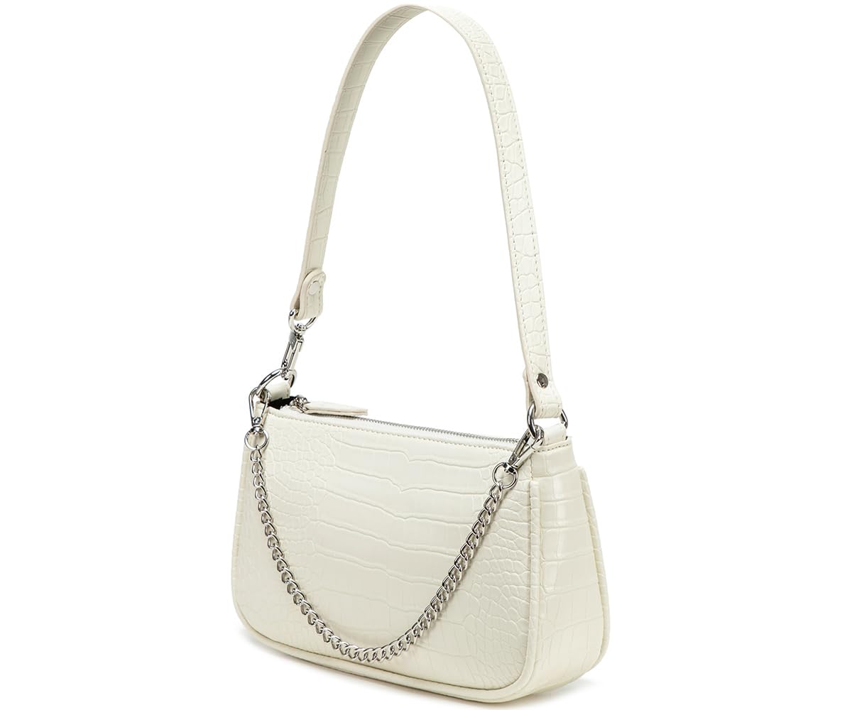 Small Purse for Women, Adjustable Shoulder Bags Crocodile Pattern Clutch Purse with Zipper Closure Retro