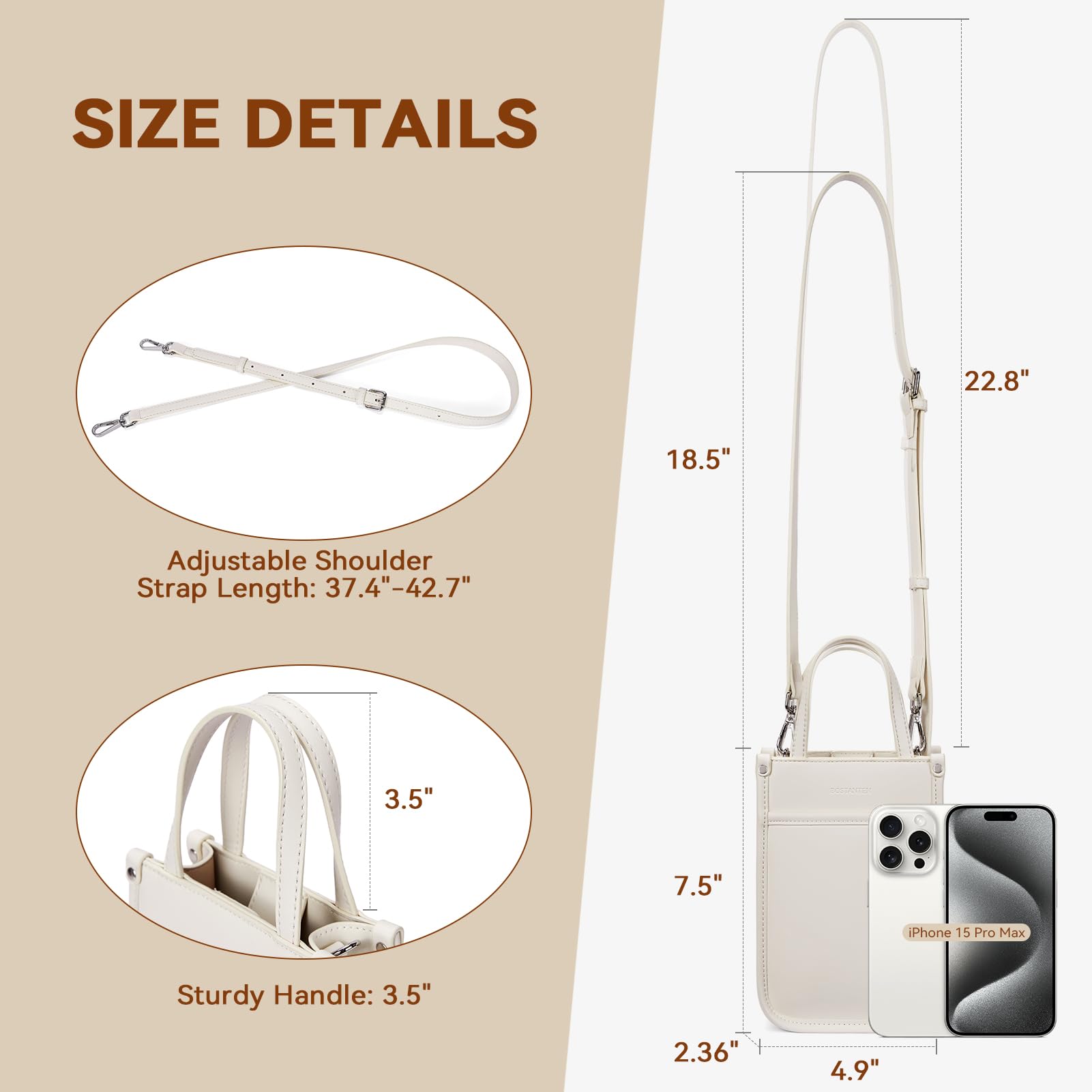 BOSTANTEN Small Crossbody Purse for Women Mini Tote Bag Top Handle Shoulder Bag Compact Handbags with Adjustable Strap