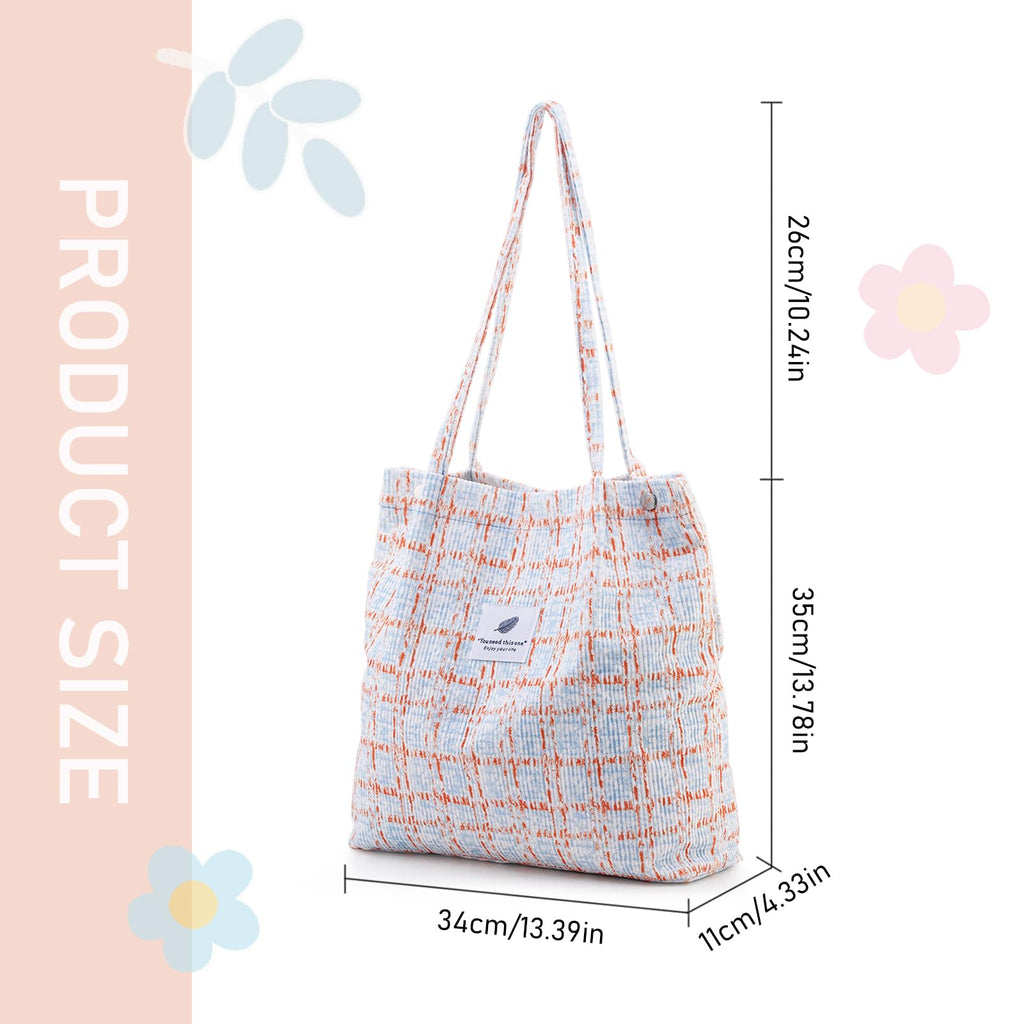 TELLUMO Fashion Corduroy Tote Bag Cow Print Bag Purses for Women Teen Girls with Inner Pocket