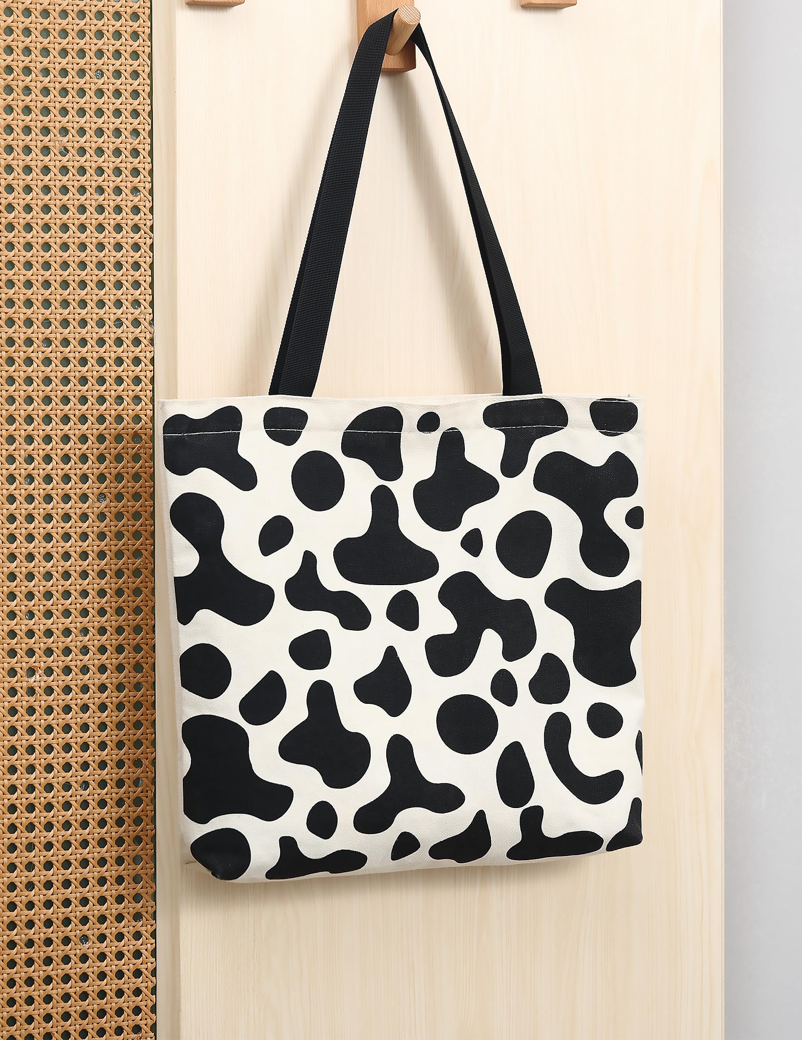 Tote Bag Aesthetic Canvas Handbags with Zipper for Women Travel Shoulder Bags Purses with compartments