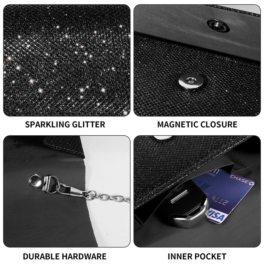 lovyoCoCo Evening Bag Clutch Purses for Women Ladies Sparkling Party Handbag Wedding Bag