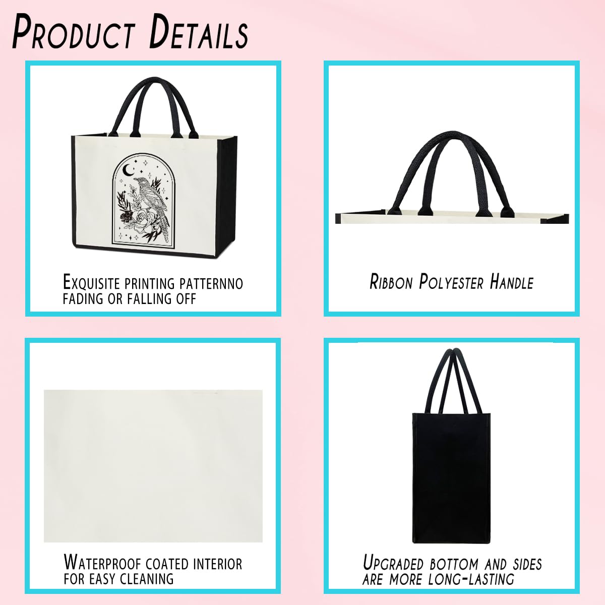 Canvas Tote Bag Beach Tote Bag Aesthetic Tote Bag Cute Tote Bag Big Tote Bag Inspirational Gifts For Women Friends
