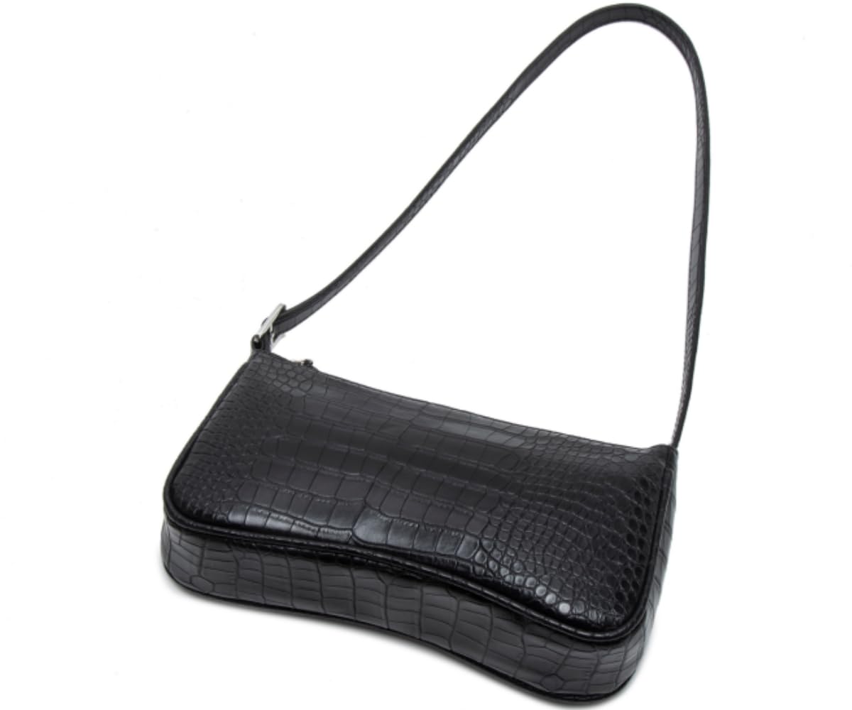 Small Purse for Women, Adjustable Shoulder Bags Crocodile Pattern Clutch Purse with Zipper Closure Retro