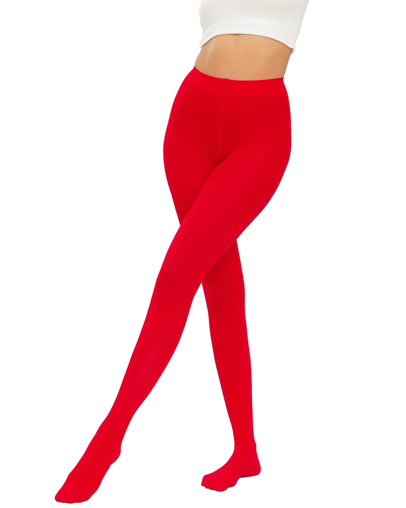 Women Ultra Soft 50 Denier Silky Tights Semi Opaque Solid Color Pantyhose High Waist Footed Stockings