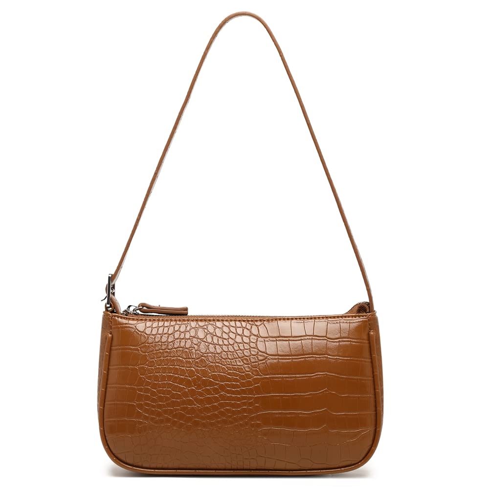 Small Purse for Women, Adjustable Shoulder Bags Crocodile Pattern Clutch Purse with Zipper Closure Retro
