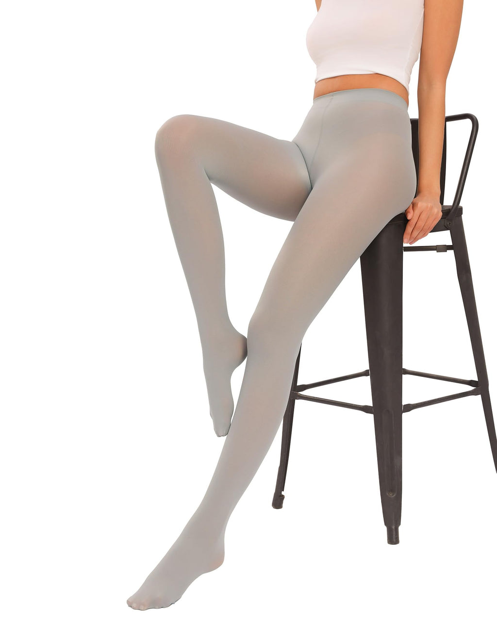 Women Ultra Soft 50 Denier Silky Tights Semi Opaque Solid Color Pantyhose High Waist Footed Stockings