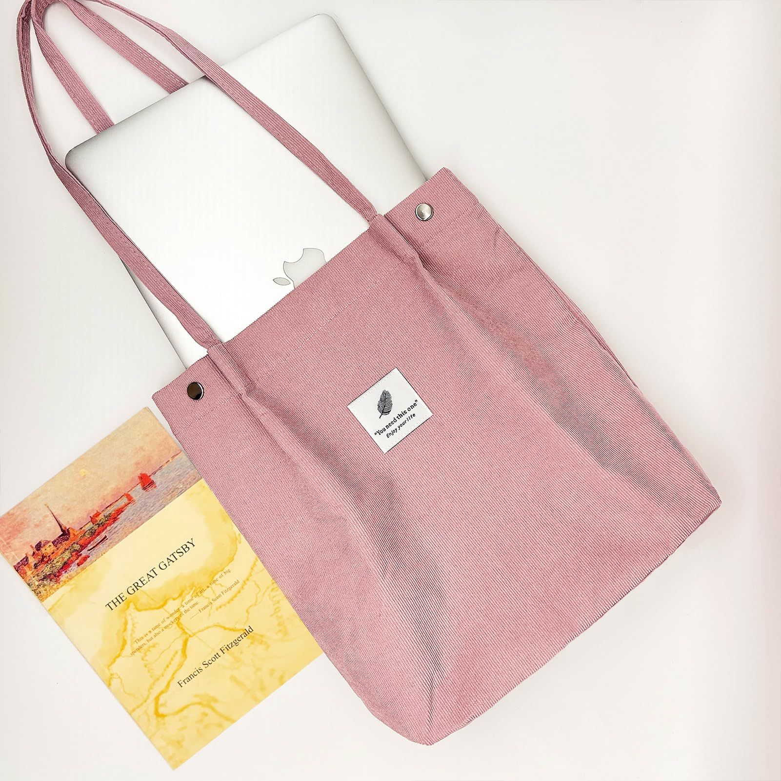 TELLUMO Fashion Corduroy Tote Bag Cow Print Bag Purses for Women Teen Girls with Inner Pocket