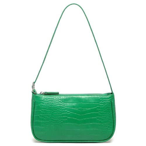 Small Purse for Women, Adjustable Shoulder Bags Crocodile Pattern Clutch Purse with Zipper Closure Retro