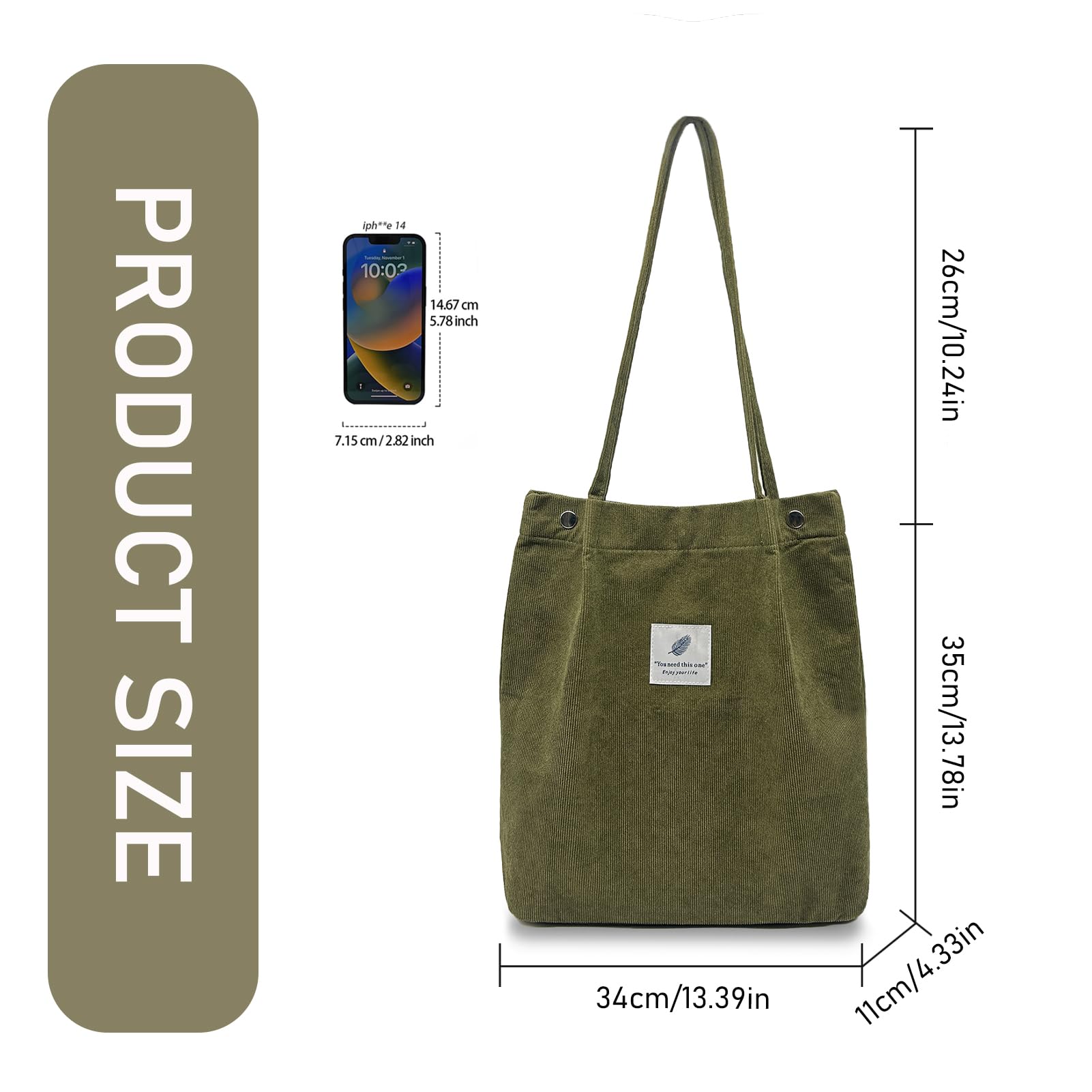 TELLUMO Fashion Corduroy Tote Bag Cow Print Bag Purses for Women Teen Girls with Inner Pocket