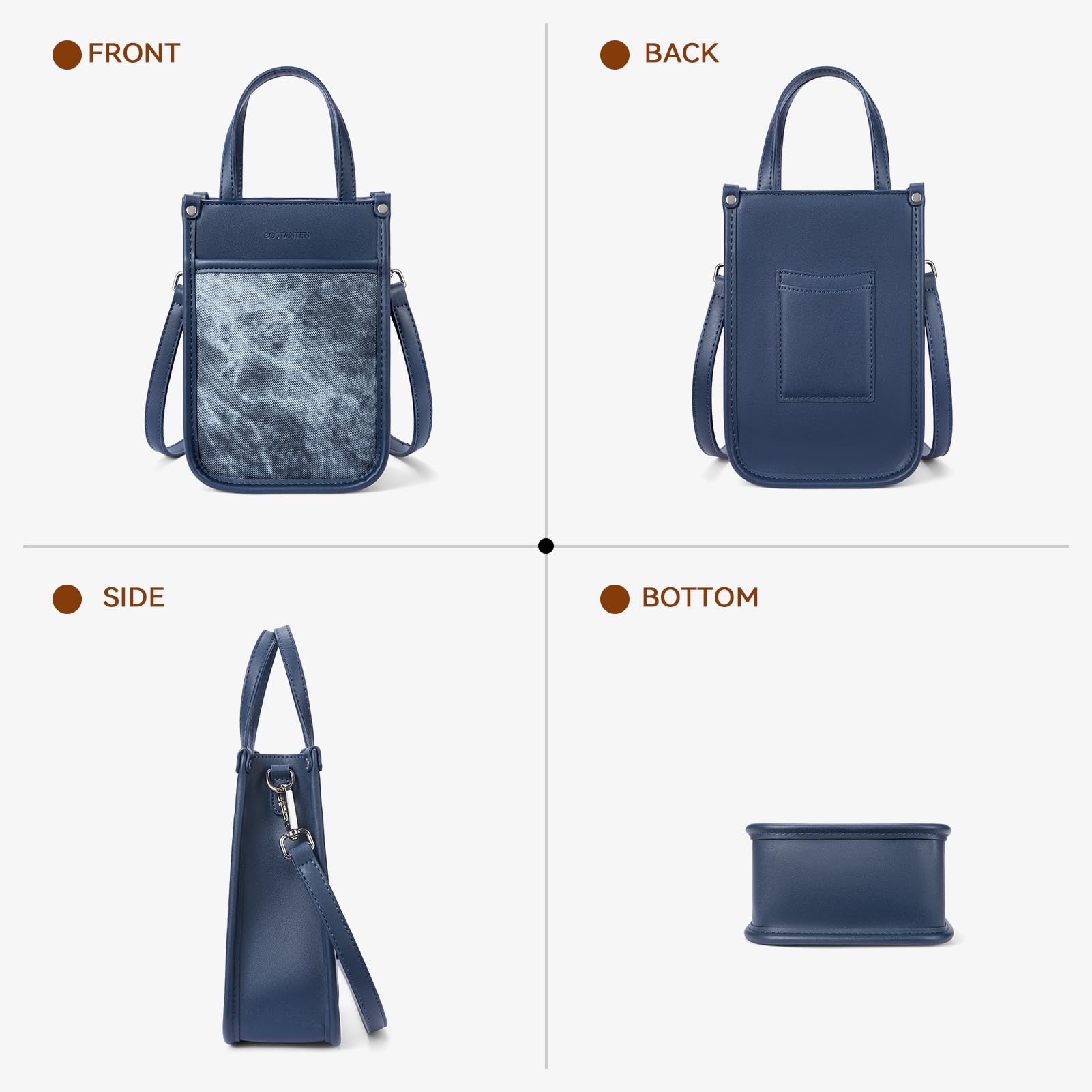 BOSTANTEN Small Crossbody Purse for Women Mini Tote Bag Top Handle Shoulder Bag Compact Handbags with Adjustable Strap