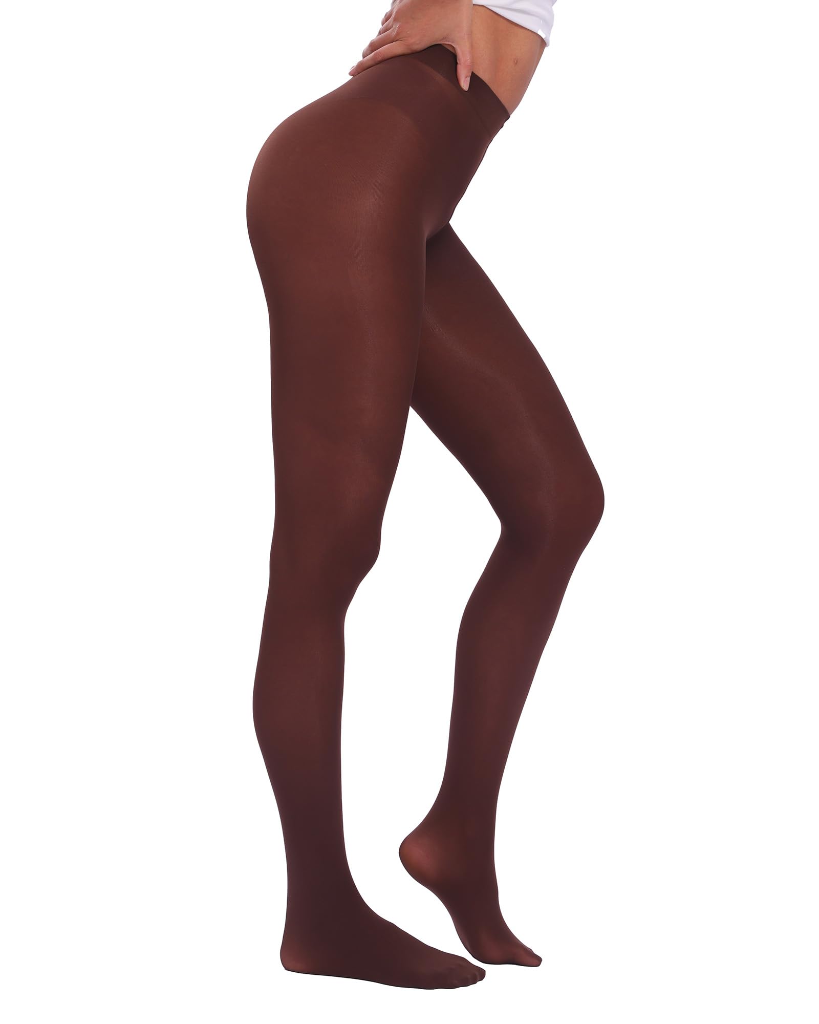 Women Ultra Soft 50 Denier Silky Tights Semi Opaque Solid Color Pantyhose High Waist Footed Stockings