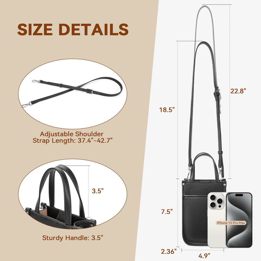 BOSTANTEN Small Crossbody Purse for Women Mini Tote Bag Top Handle Shoulder Bag Compact Handbags with Adjustable Strap