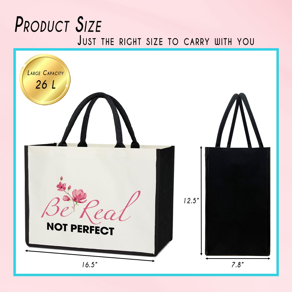 Canvas Tote Bag Beach Tote Bag Aesthetic Tote Bag Cute Tote Bag Big Tote Bag Inspirational Gifts For Women Friends