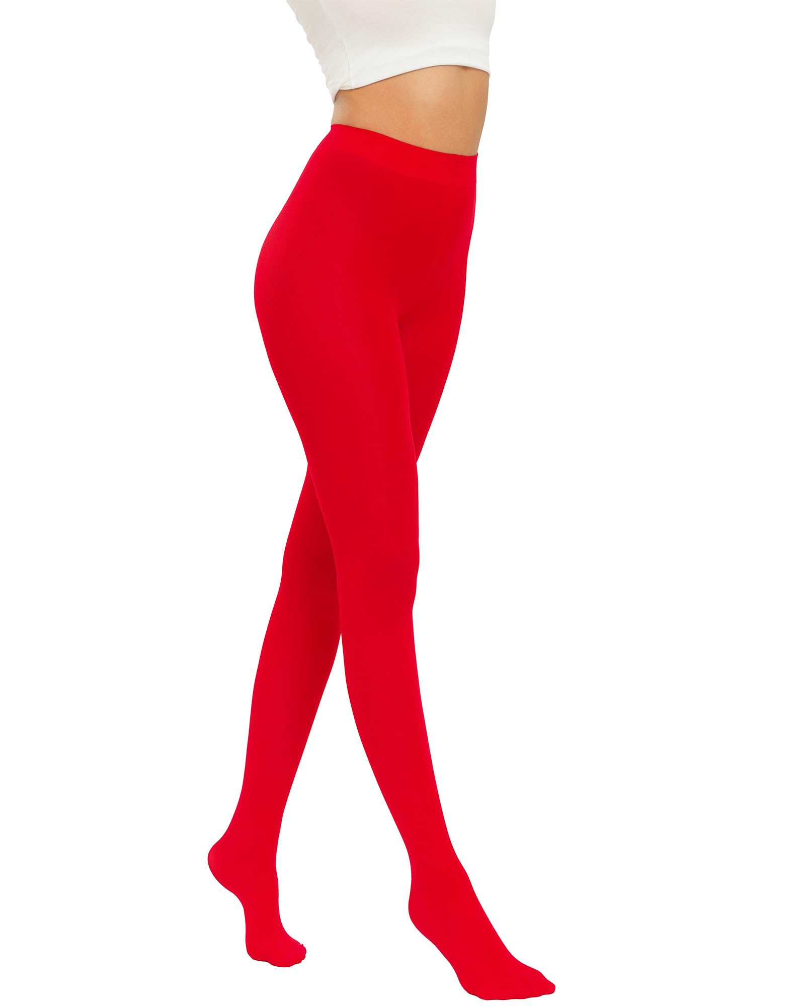 Women Ultra Soft 50 Denier Silky Tights Semi Opaque Solid Color Pantyhose High Waist Footed Stockings