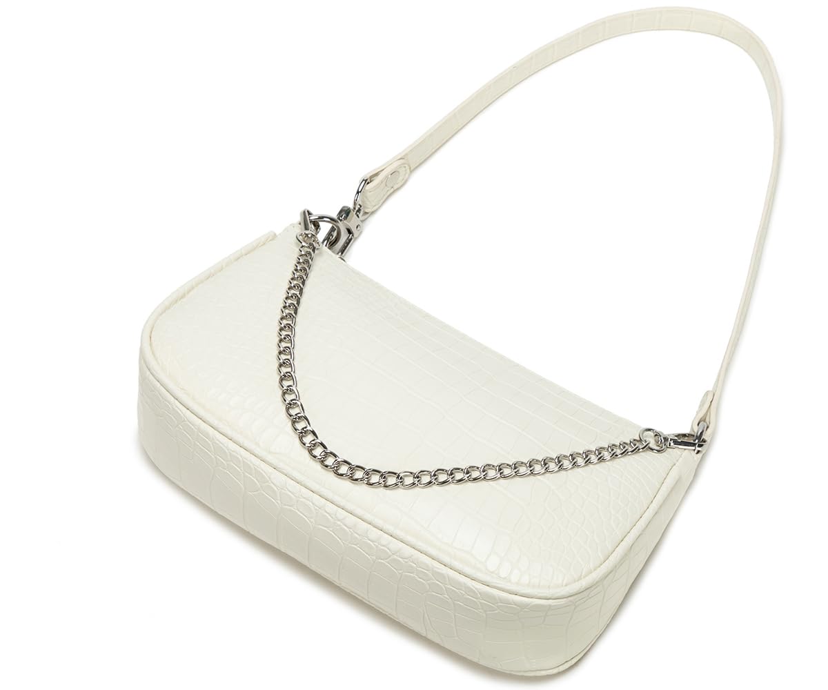 Small Purse for Women, Adjustable Shoulder Bags Crocodile Pattern Clutch Purse with Zipper Closure Retro
