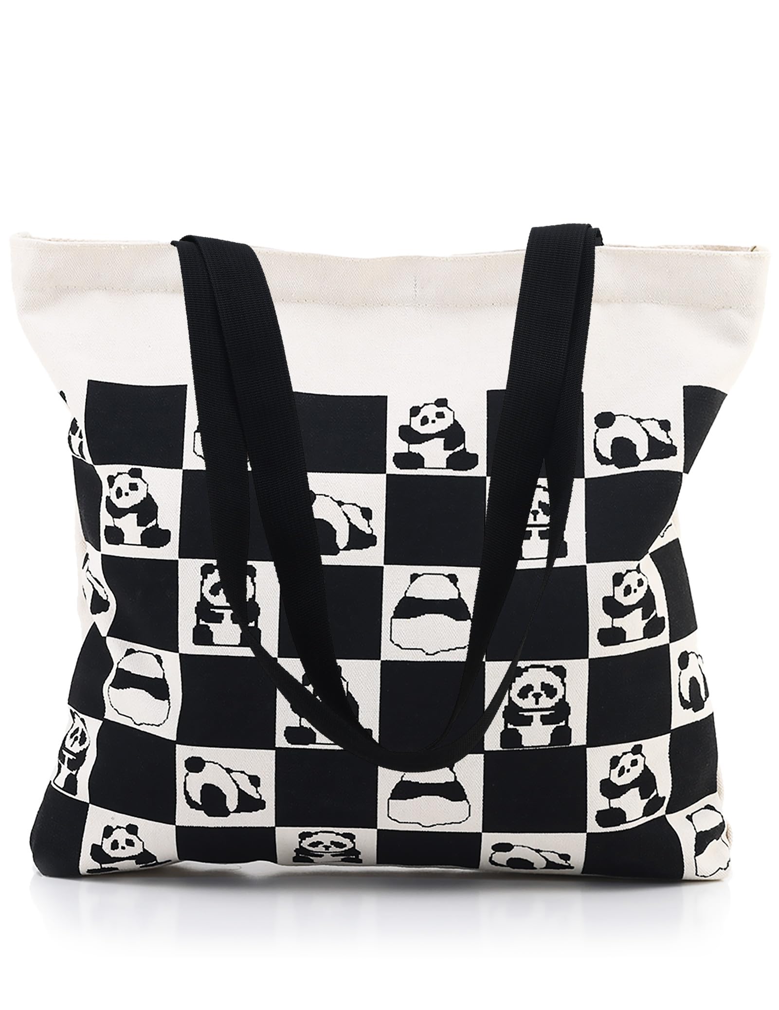 Tote Bag Aesthetic Canvas Handbags with Zipper for Women Travel Shoulder Bags Purses with compartments