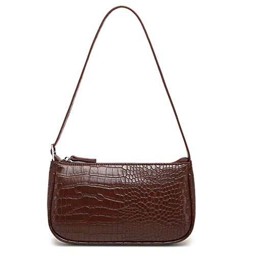 Small Purse for Women, Adjustable Shoulder Bags Crocodile Pattern Clutch Purse with Zipper Closure Retro