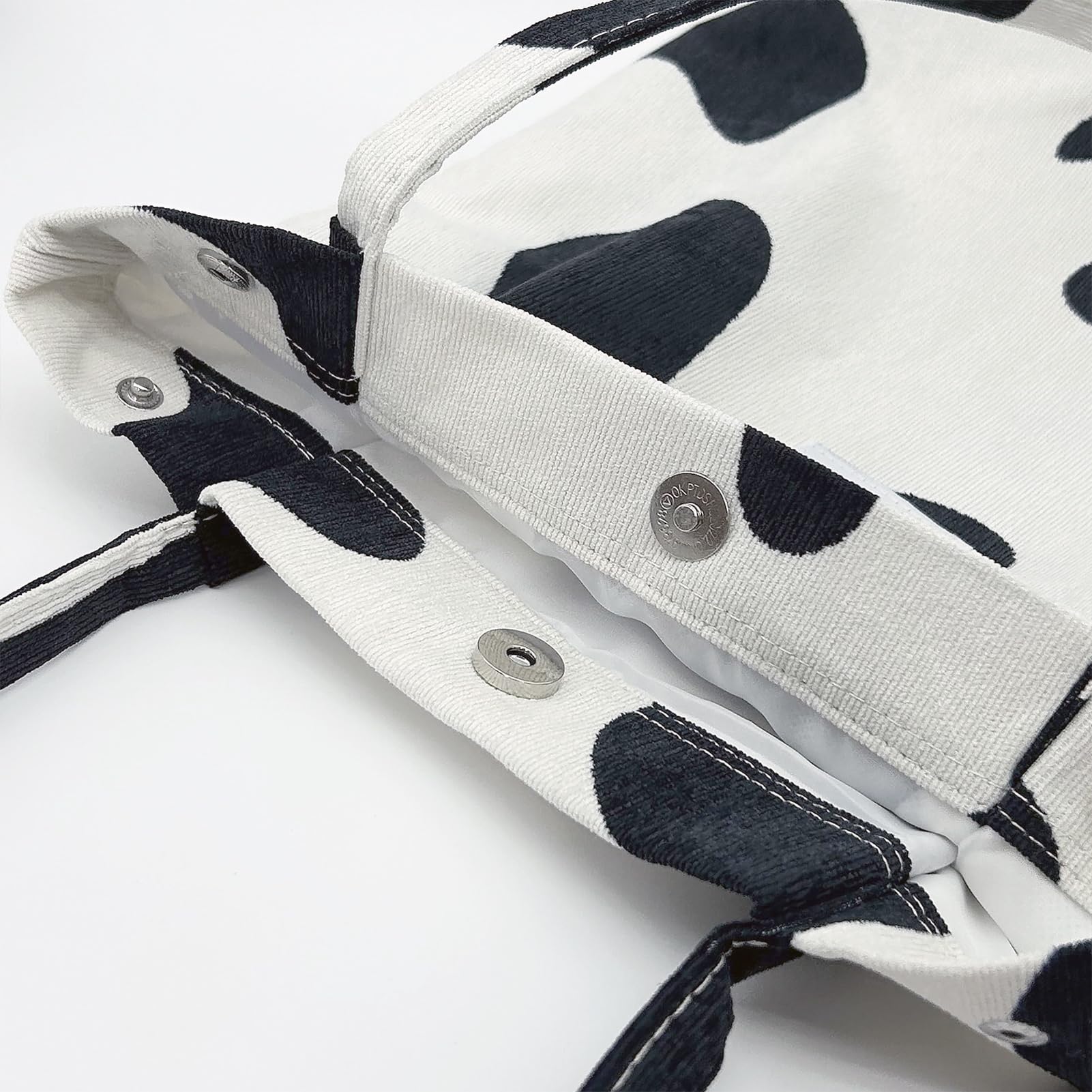 TELLUMO Fashion Corduroy Tote Bag Cow Print Bag Purses for Women Teen Girls with Inner Pocket