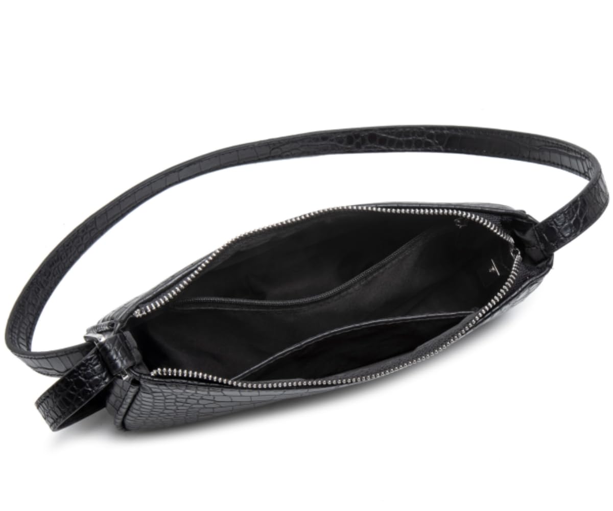 Small Purse for Women, Adjustable Shoulder Bags Crocodile Pattern Clutch Purse with Zipper Closure Retro