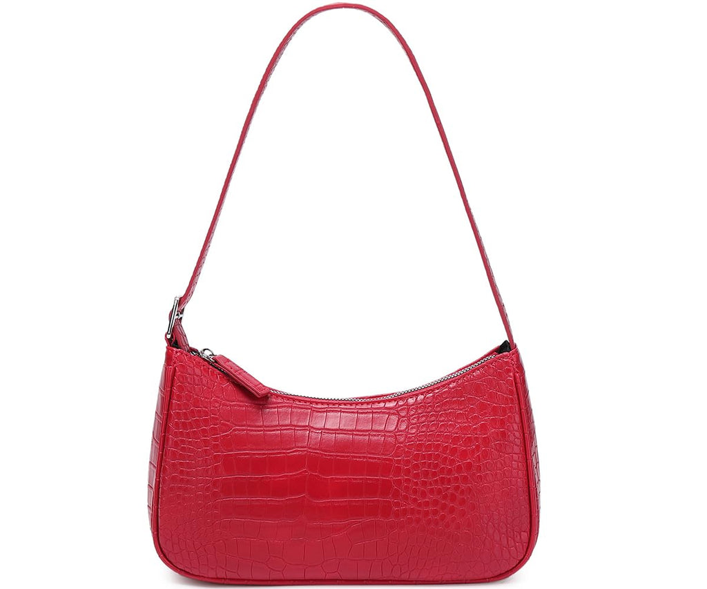 Small Purse for Women, Adjustable Shoulder Bags Crocodile Pattern Clutch Purse with Zipper Closure Retro